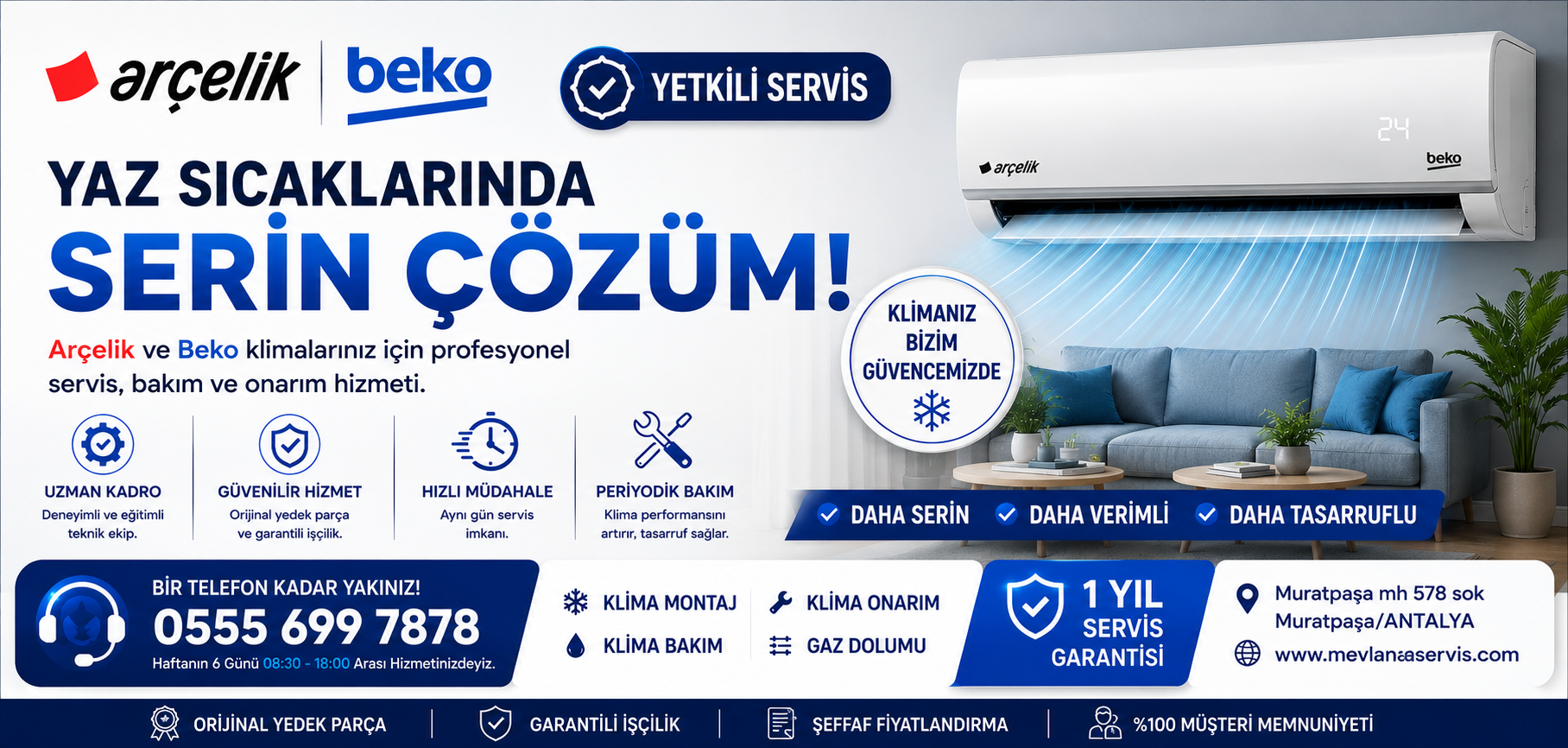Antalya Mevlana Arçelik Beko Yetkili Servis Fırsatı